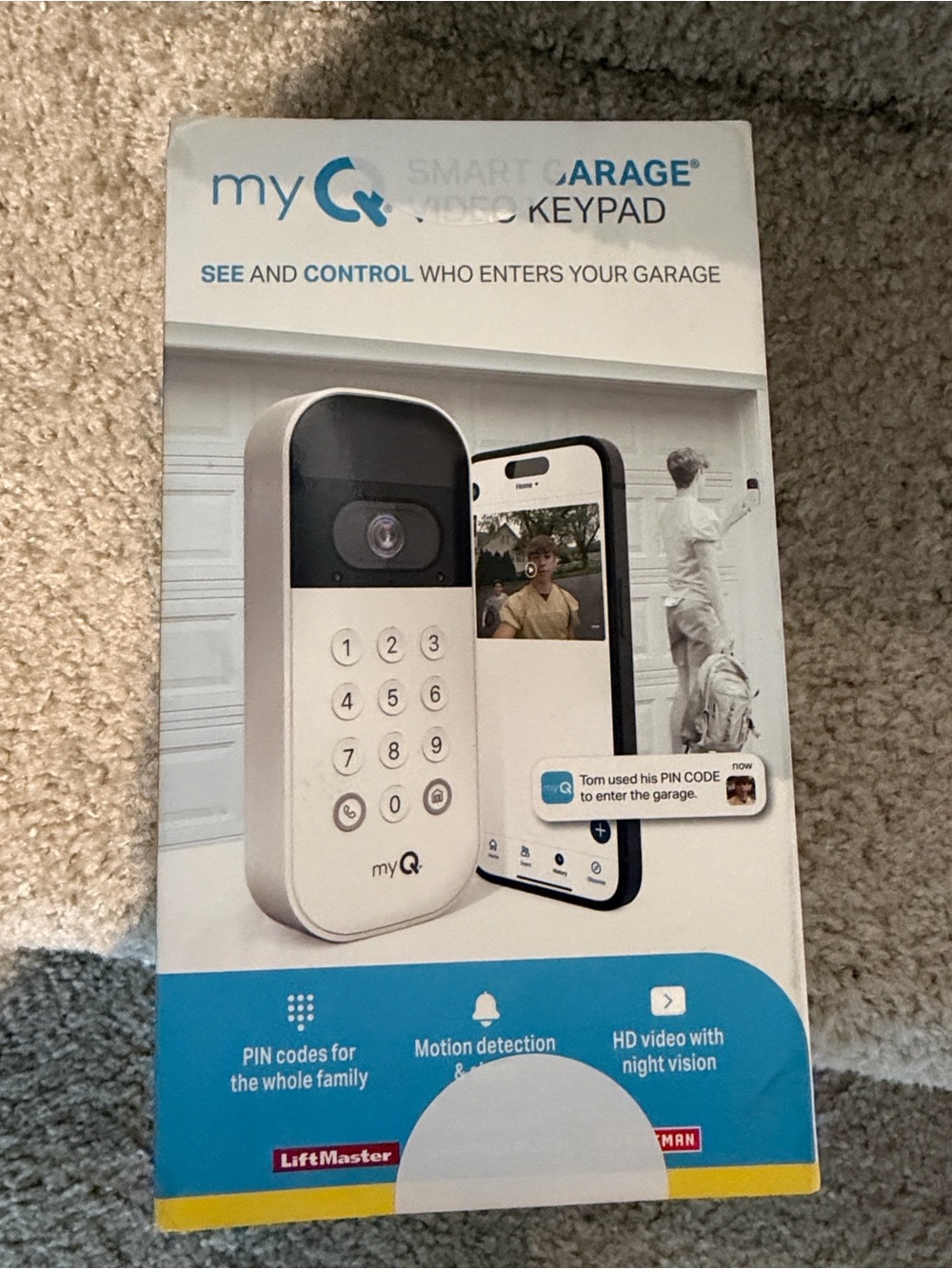MyQ Smart Garage Video Keypad Camera - White